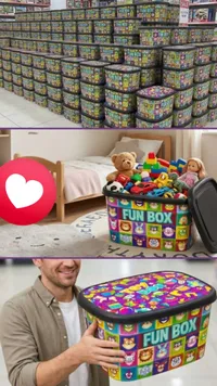 صندوق تخزين الألعاب الملون - فان بوكس (Fun Box)