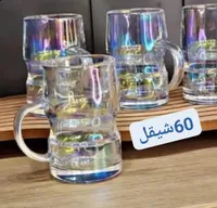طقم أكواب زجاجية عاكسة للألوان - سوق غزة