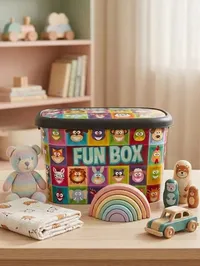 صندوق تخزين ألعاب ملون - فان بوكس (Fun Box)