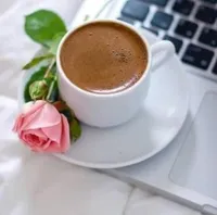 طقم فنجان قهوة سيراميك أبيض