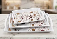 طقم صواني تقديم بتصميم القهوة - فلورنس كولكشن (Florence Collection)