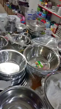 طقم أوعية ومصافي ستانلس ستيل للمطبخ