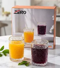 طقم كاسات زجاجية مزخرفة - زيرو (Zero)