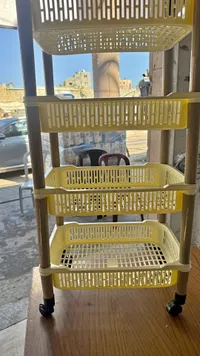 عربة تنظيم بلاستيكية بأربع طبقات