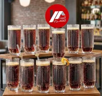 طقم كاسات زجاجية مضلعة - البيت العصري