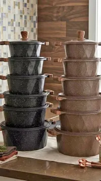 طقم قدور جرانيت غير لاصق (Granite)