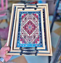 طقم صواني تقديم مزخرفة (طقم 3 قطع)