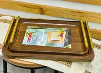طقم صواني تقديم خشبية - MDF Pallet Set