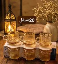 أكواب قهوة زجاجية (6 قطع)