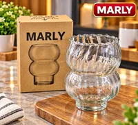 كوب زجاجي بتصميم مموج - مارلي (MARLY)