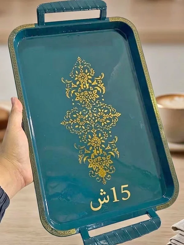 صينية تقديم بلاستيكية مزخرفة - أدوات منزلية - سوق غزة
