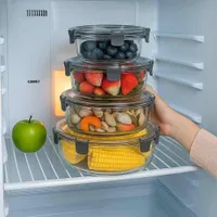 مجموعة حاويات تخزين زجاجية محكمة الإغلاق