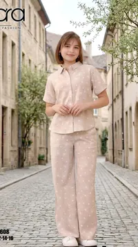 طقم صيفي بناتي بياقة - آرا فاشن (Ara Fashion)