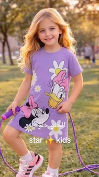 فستان بناتي صيفي بطبعة ديزني - ستار كيدز (Star Kids)