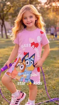 فستان بناتي بطبعة بلووي - ستار كيدز (Star Kids)