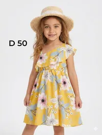فستان صيفي بناتي بكتف واحد - موديل D 50