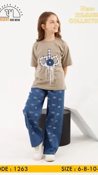 طقم صيفي بناتي - ديزرت كيدز وير (Desert Kids Wear)