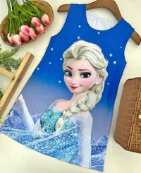 فستان أطفال بتصميم إلسا (Frozen)