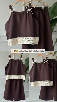 طقم ملابس بناتي صيفي - قطعتين