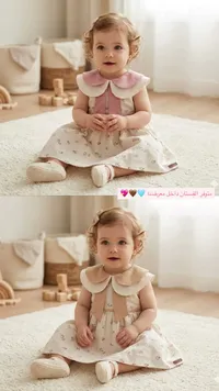 فستان أطفال صيفي بياقة عريضة