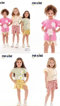 طقم ملابس صيفي بناتي - مستر كيدز (Mr. Kids)