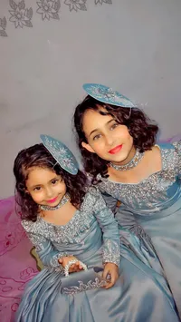 فستان سهرة فاخر للبنات مع إكسسوارات