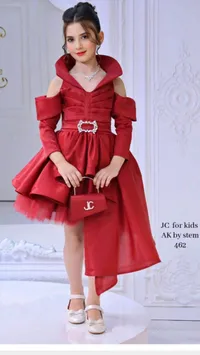 فستان سهرة أحمر للبنات من JC for kids AK by stem
