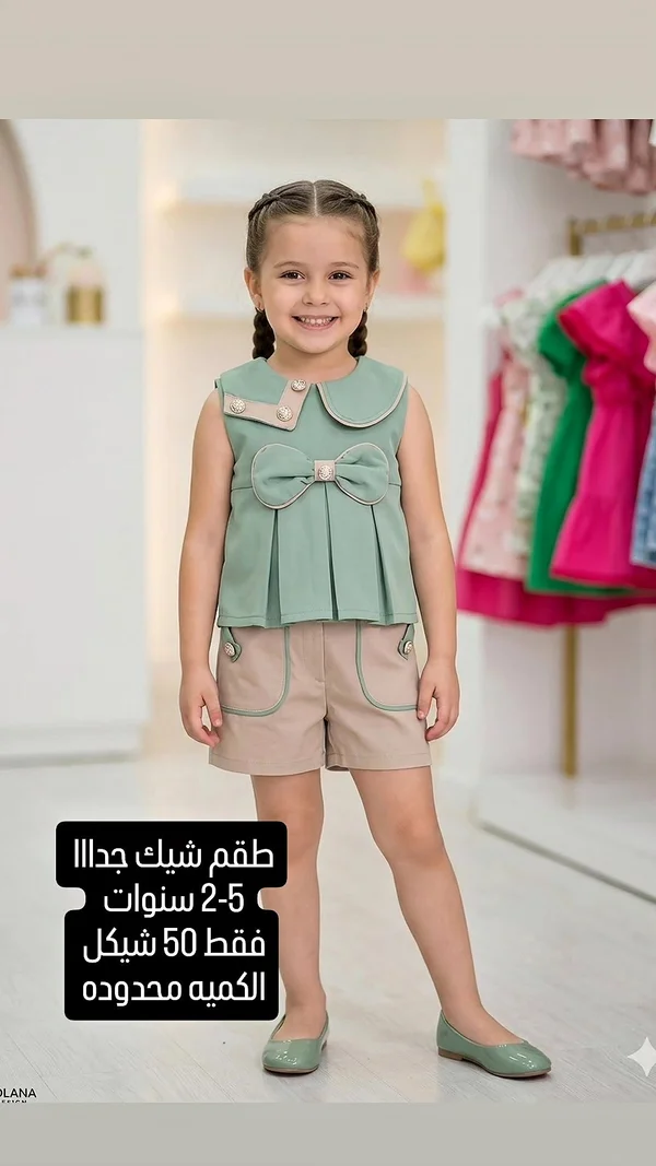 طقم شيك جداً للأطفال (2-5 سنوات) - ملابس أطفال - سوق غزة