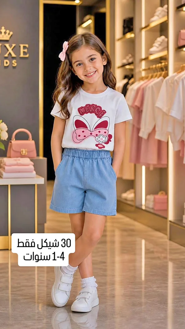 طقم بناتي صيفي - لوكس كيدز (Luxe Kids) - ملابس أطفال - سوق غزة