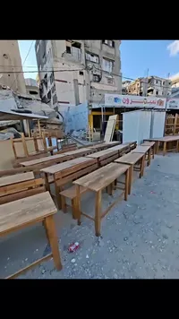 مقاعد دراسية خشبية - نمبـر ون - سوق غزة