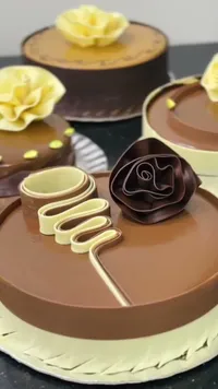 كيكة الشوكولاتة الفاخرة بالتزيين الفني