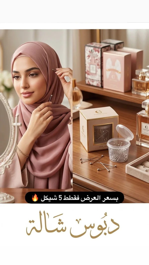 دبابيس شالة - مجموعة العناية بالأناقة - إكسسوارات ومكياج وعناية - سوق غزة