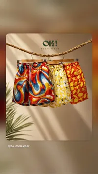 شورت رجالي بطبعات متنوعة - OK! (OK!)