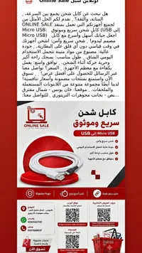 كابل شحن سريع وموثوق - USB إلى Micro USB (ONLINE SALE)