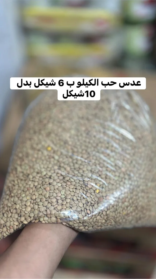 عدس حب - مواد غذائية وبقالة - سوق غزة
