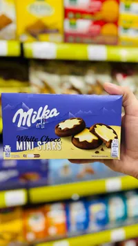 بسكويت ميني ستارز بالشوكولاتة البيضاء - ميلكا (Milka)