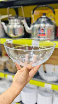 وعاء تقديم زجاجي شفاف