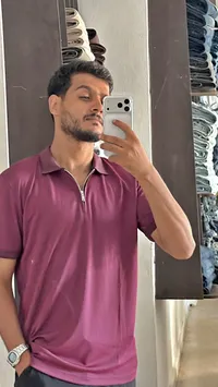 تيشيرت بولو رجالي بسحاب أمامي