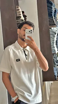 قميص بولو رجالي بسحاب أمامي
