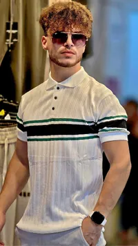 قميص بولو رجالي مخطط