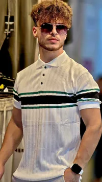 تيشيرت بولو رجالي مخطط (Ray-Ban)