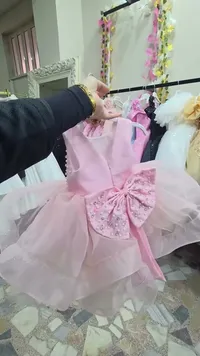 فستان سهرة بناتي مزين باللؤلؤ والفيونكة (Princess Dress)