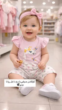 تشكيلة ملابس أطفال بنات - قميص وشورت صيفي