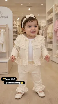 طقم ملابس بناتي كلاسيكي - روان بيبي (Rawan Baby)