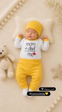 طقم ملابس مواليد قطني - روانا بيبي (Rawana Baby)