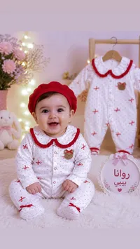 طقم ملابس مواليد قطعة واحدة مع قبعة - رونا بيبي