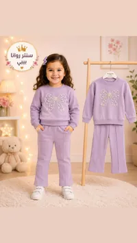 طقم ملابس أطفال بناتي باللون البنفسجي - مورات كيدز (Murat Kids)