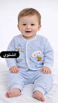 طقم ملابس مواليد شتوي مخملي