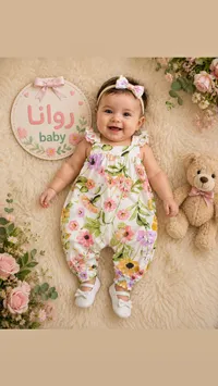 رومبر صيفي بناتي بنقشة الزهور