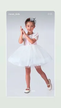 فستان عرس أبيض للأطفال - رزان كيدز (Razan Kids)